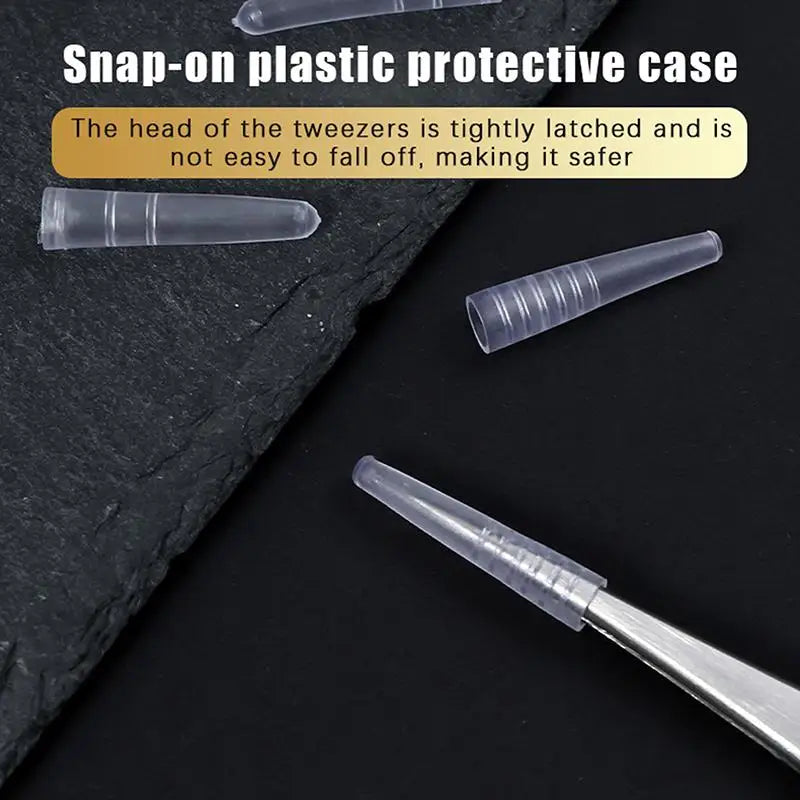 6-Piece Stainless Steel Tweezers Set – Bent & Straight Tips