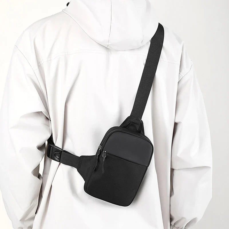 Men's Canvas Mini Chest Bag – Crossbody Sling Shoulder Bag