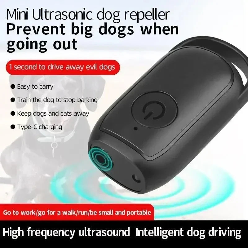 Ultrasonic Dog Bark Deterrent – USB Rechargeable & LED Light