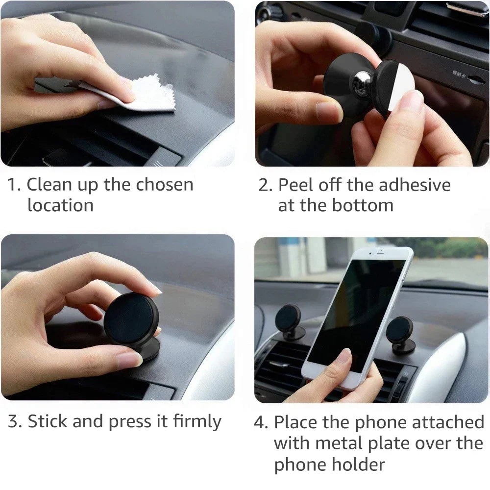 Magnetic Car Phone Holder Dashboard Mount – Universal Fit