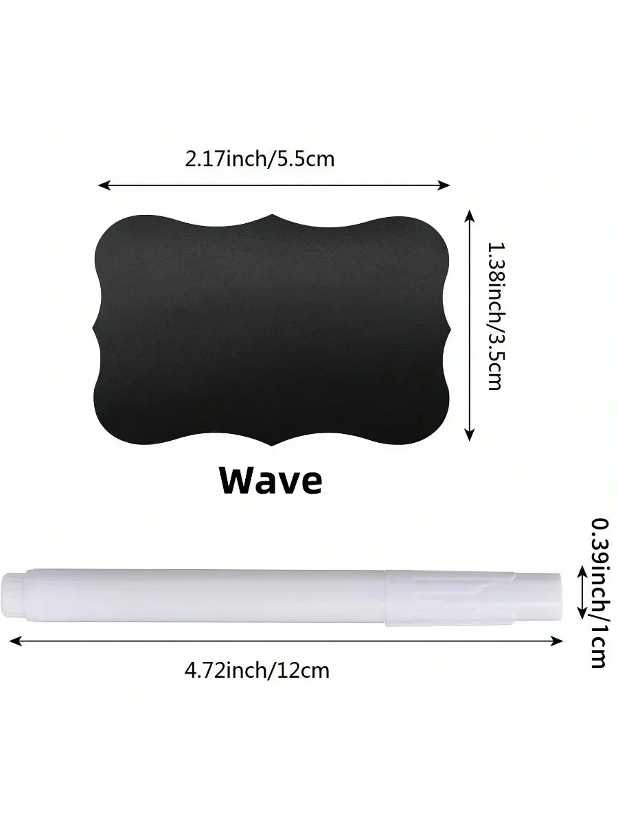 Black Waterproof Reusable Chalk Labels for Jars & Storage