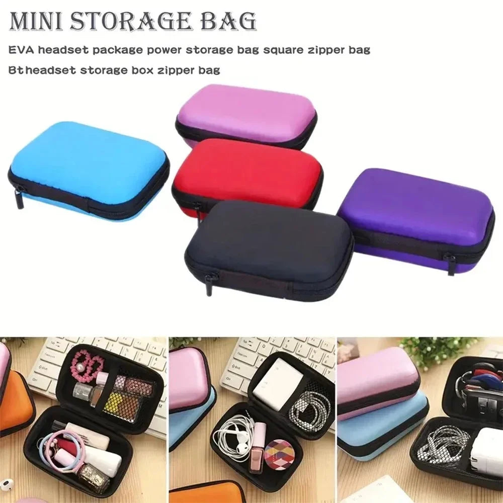 Portable EVA Zipper Bag for Cables, Charger & USB Travel Case