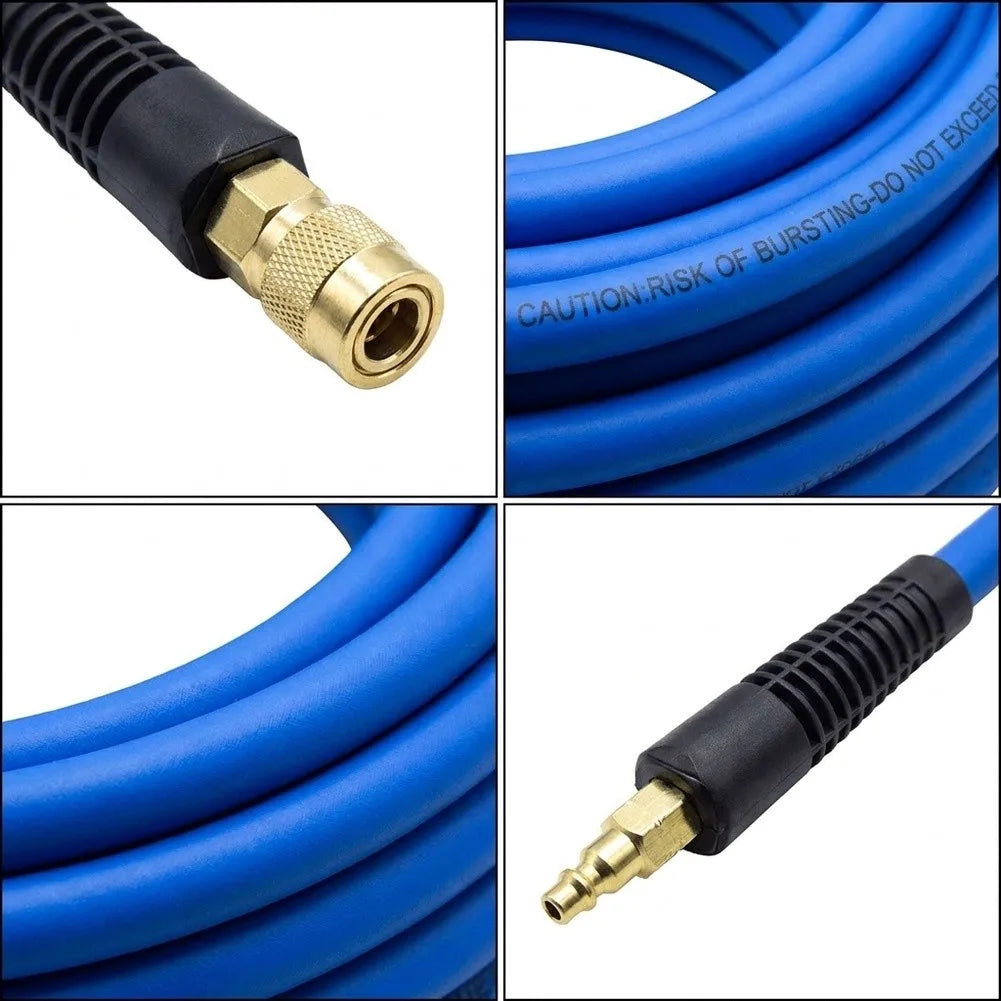 1/4" High-Pressure PVC Air Hose | Copper Fittings & Quick Connect