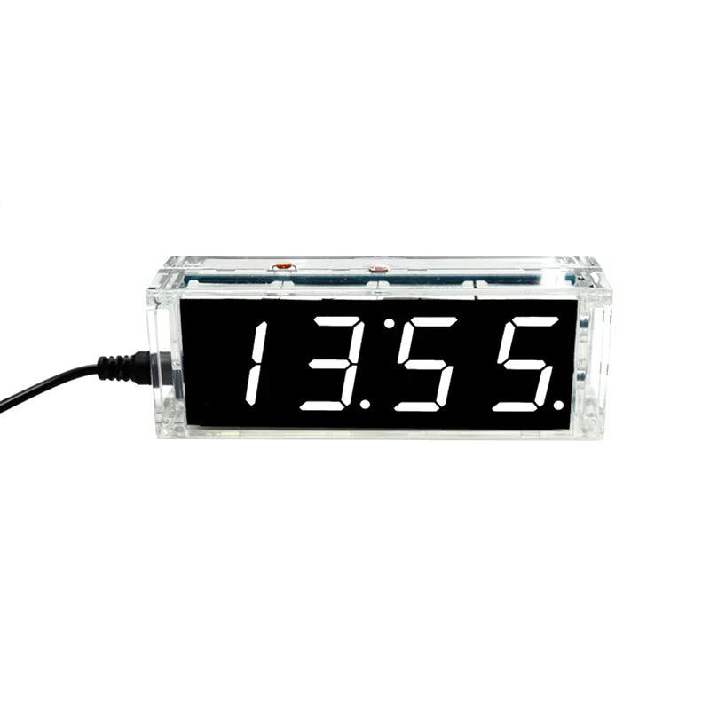 DIY LED Digital Clock Kit – 51 MCU Alarm, Date & Temp Display