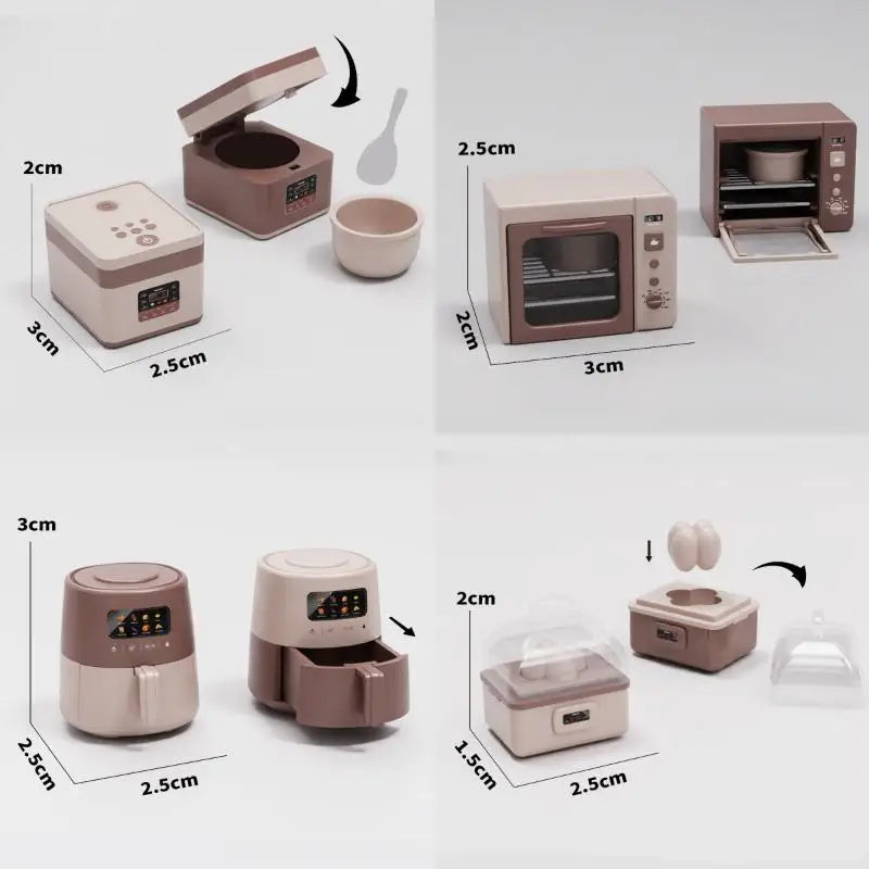 1:12 Dollhouse Kitchen Appliance Toy – Miniature Microwave Set