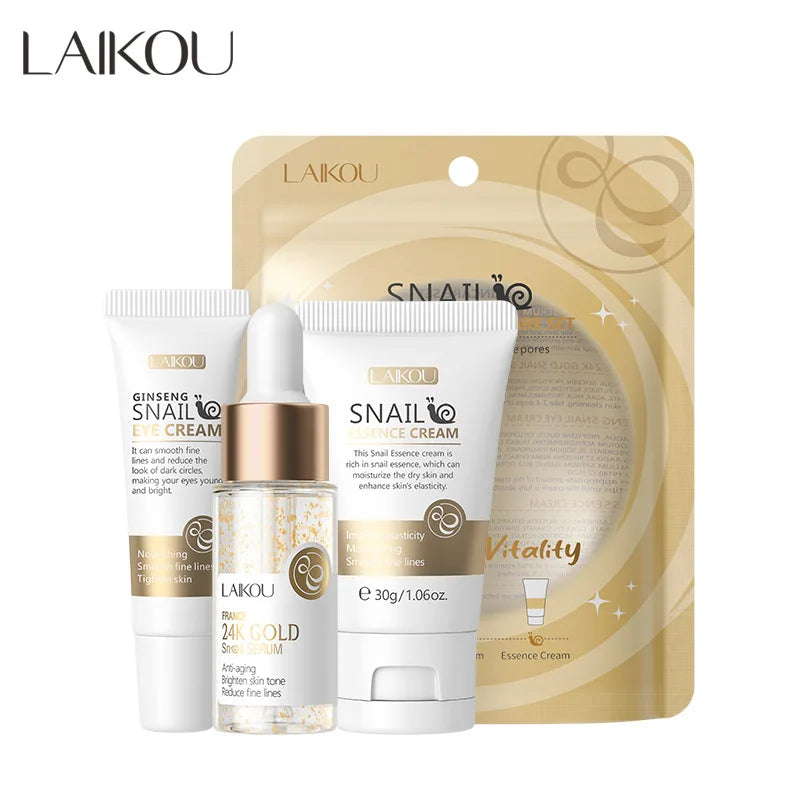 LAIKOU Vitamin C Skin Care Sets Face Cream Serum Eye Moisturizing