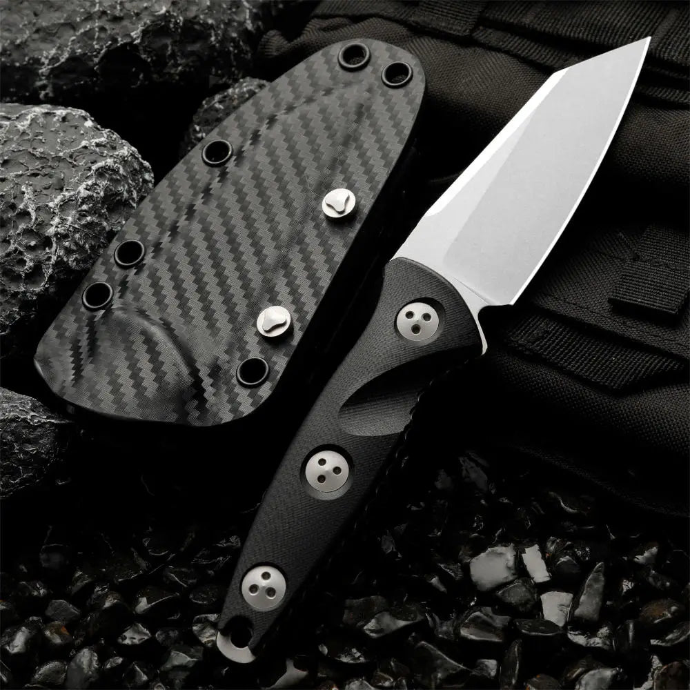 M390 Fixed Blade Knife – Carbon Fiber Sheath & G10 Handle