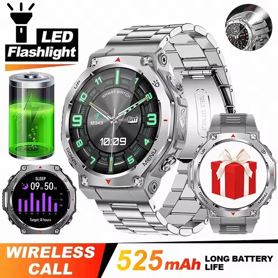 Professional 50 Meters Swimming Smartwatch BT Call Amoled Screen