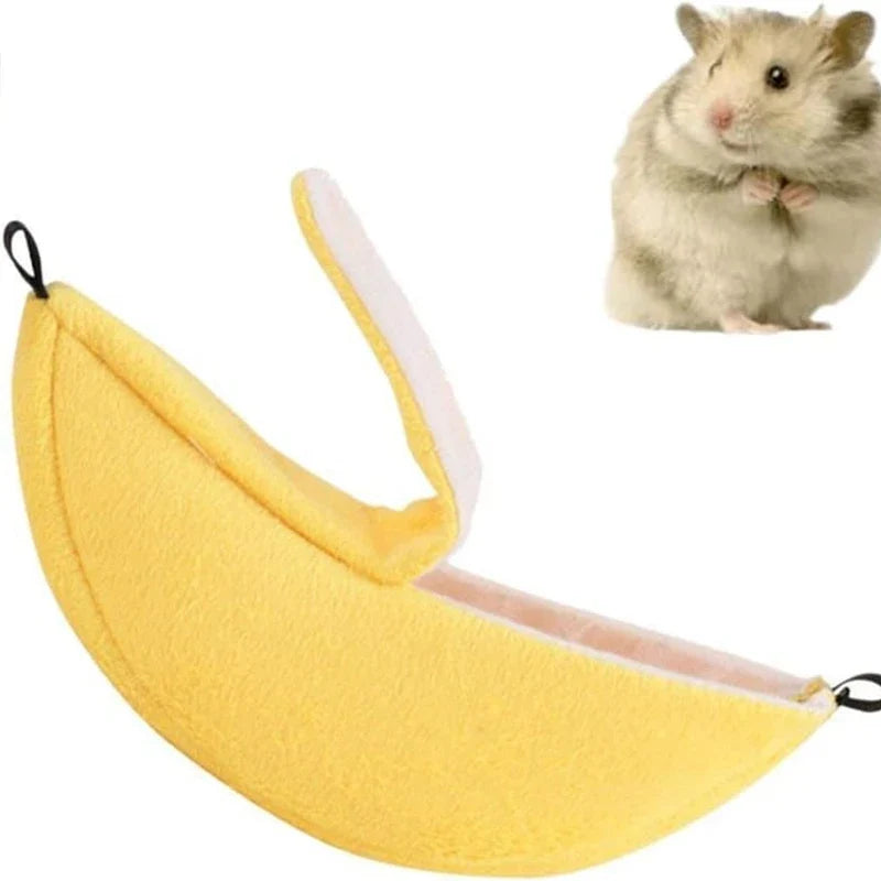 Banana Hammock Bed House for Hamsters & Small Pets | Fleece