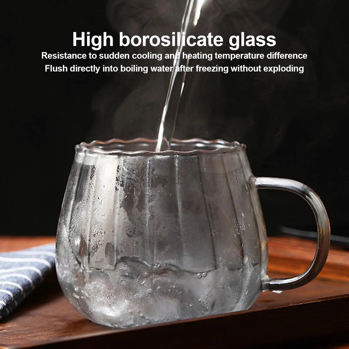 400ml Pumpkin Shape Glass Mug | Dishwasher Safe Coffee & Tea Cup