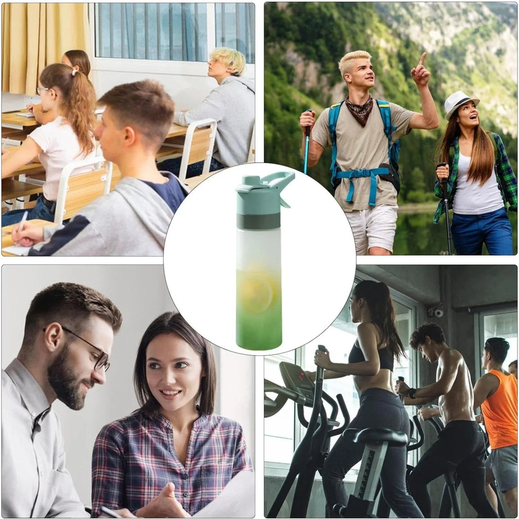 650ml Mist Spray Water Bottle with Straw – BPA-Free Reusable