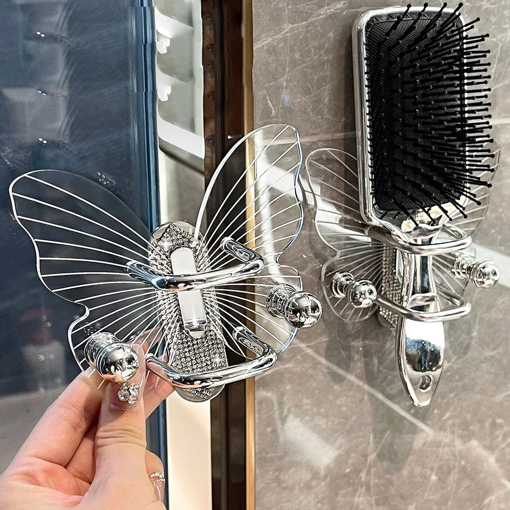Light Luxury Butterfly Comb Storage Shelf Wall Hanging Perforated