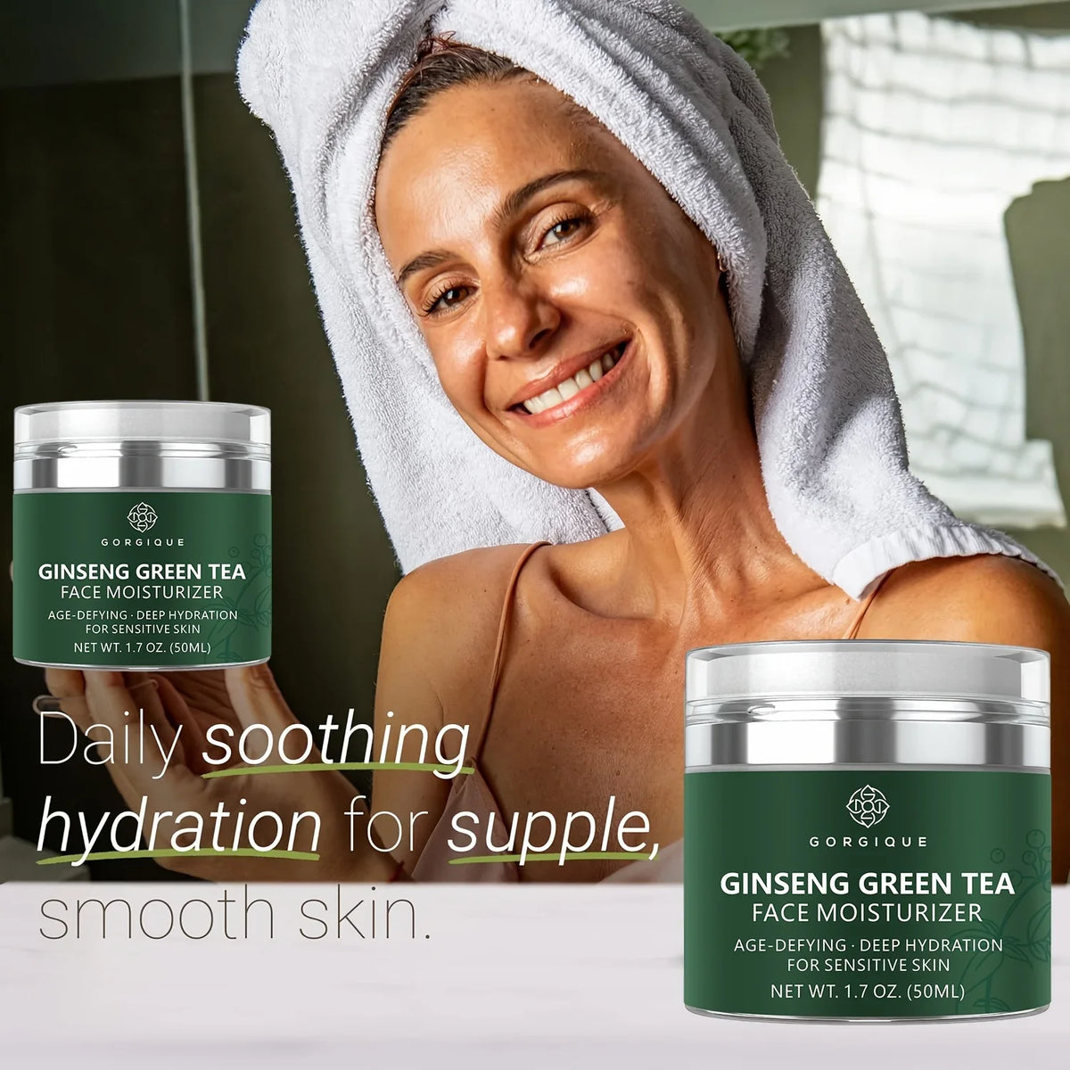Hydrating Face Moisturizer – Hyaluronic Acid, Vitamin C & Aloe