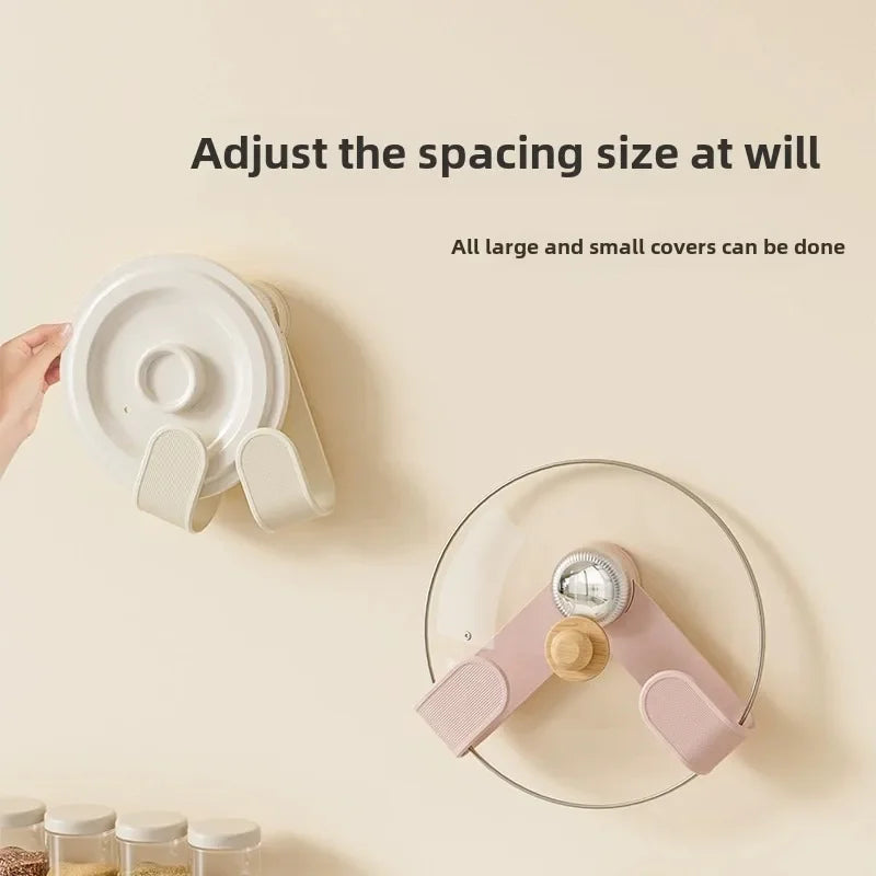 Wall-Mounted Suction Cup Pot Lid & Cutting Board Rack