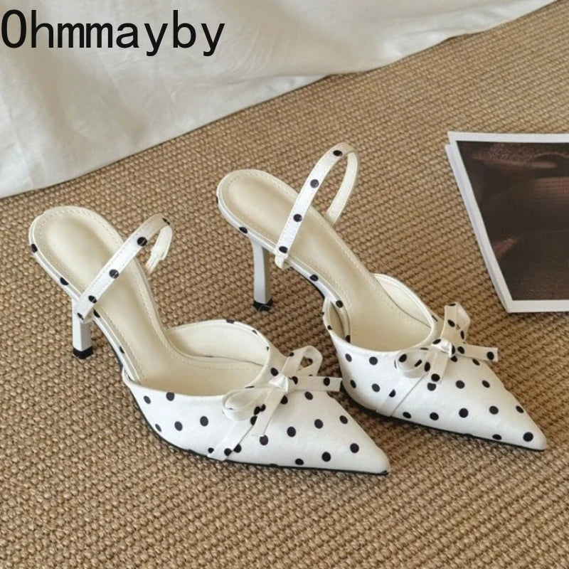 Women's Pointed Toe High Heel Sandals & Butterfly-Knot Mules