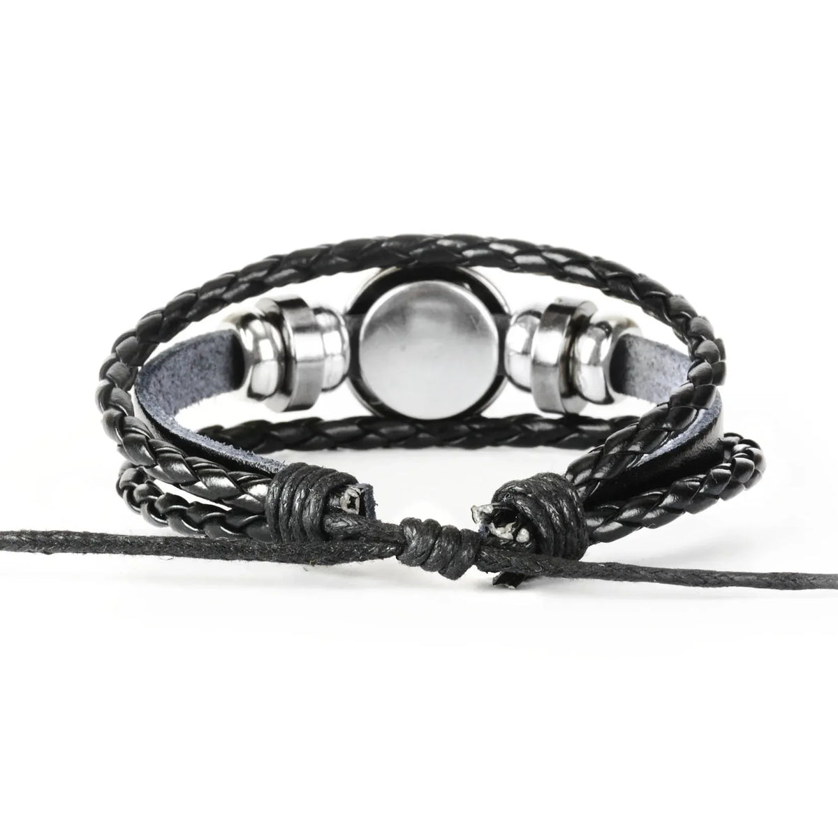 Zodiac Constellation Braided Leather Bracelet | Glass Dome Charm