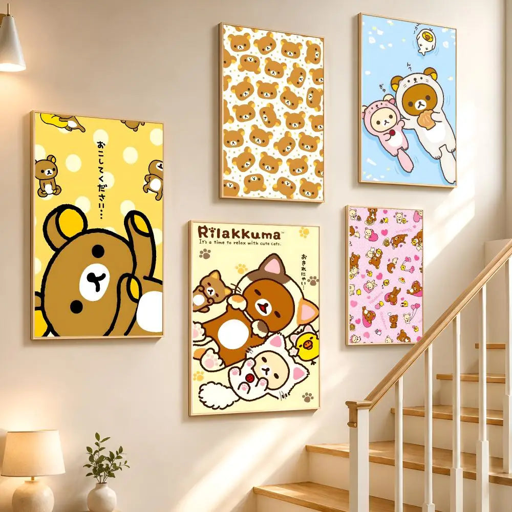 Rilakkuma Waterproof Wall Stickers – Cartoon Home Décor & Gifts