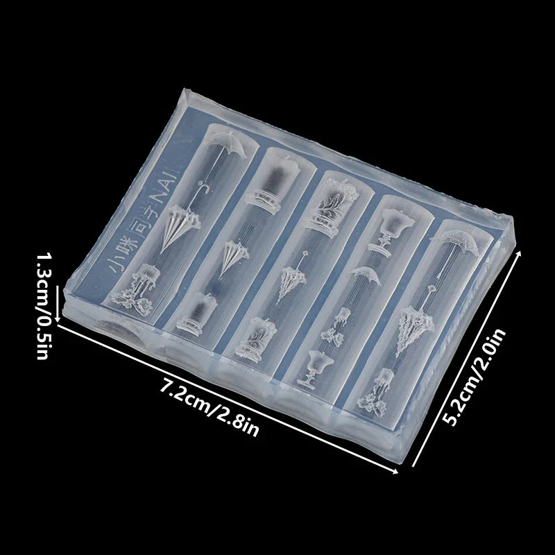 3D Lace Umbrella Silicone Nail Art Mold | DIY Manicure Template