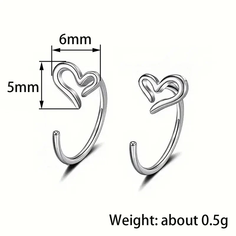 Huitan Glossy Heart Stud Earrings – Elegant Women's Jewelry