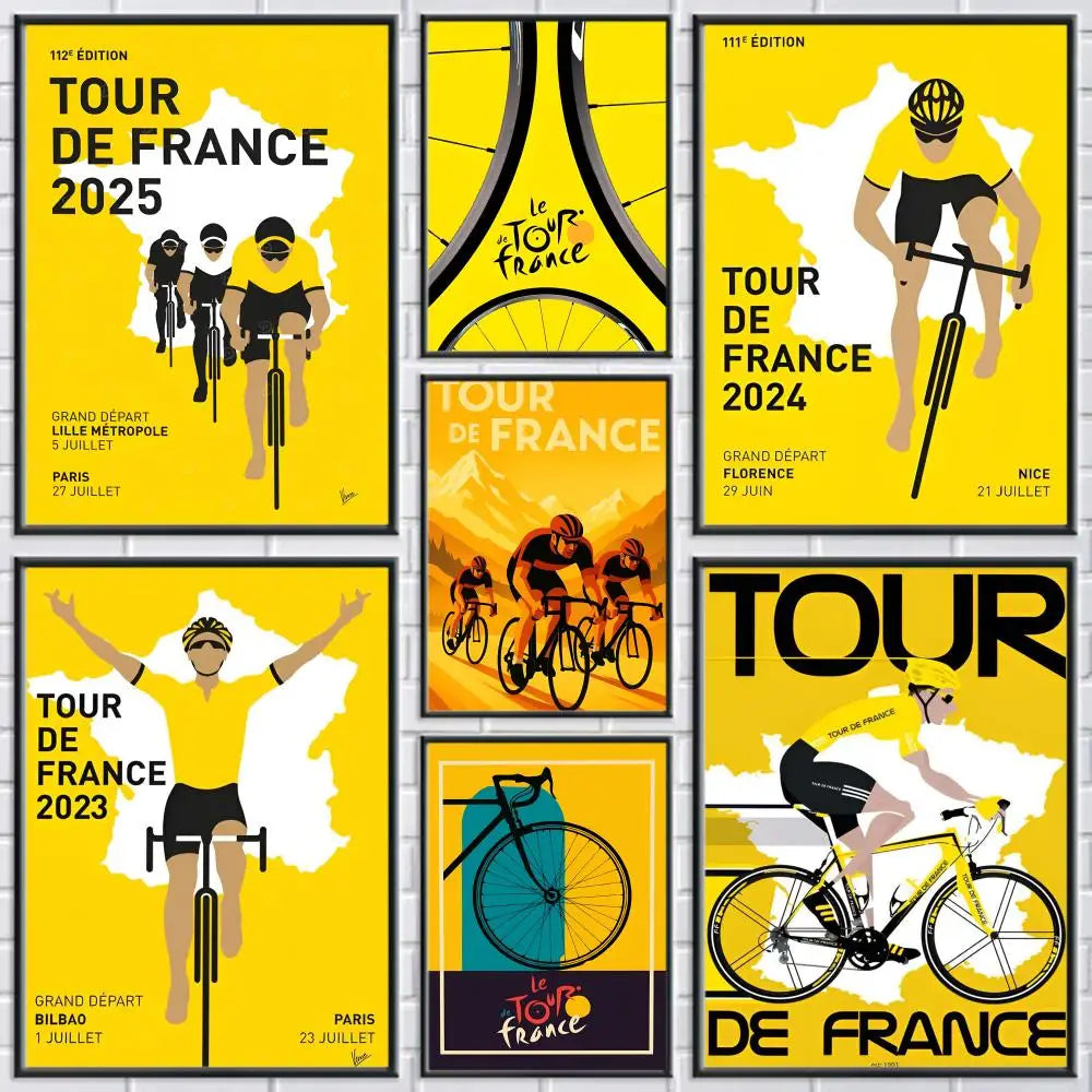 Tour de France Canvas Wall Art – Unframed Cycling Poster