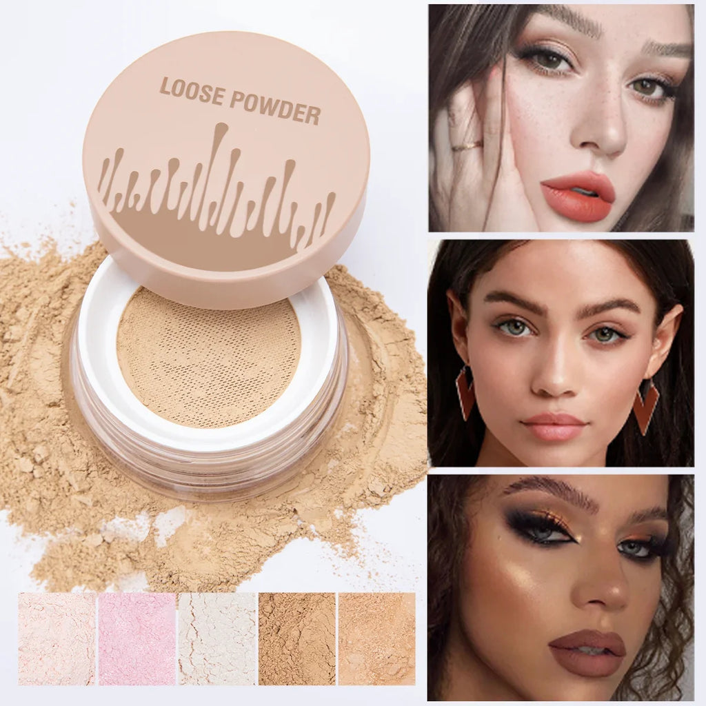 Hello Kiss Loose Setting Powder – 5 Shades, Matte Oil Control