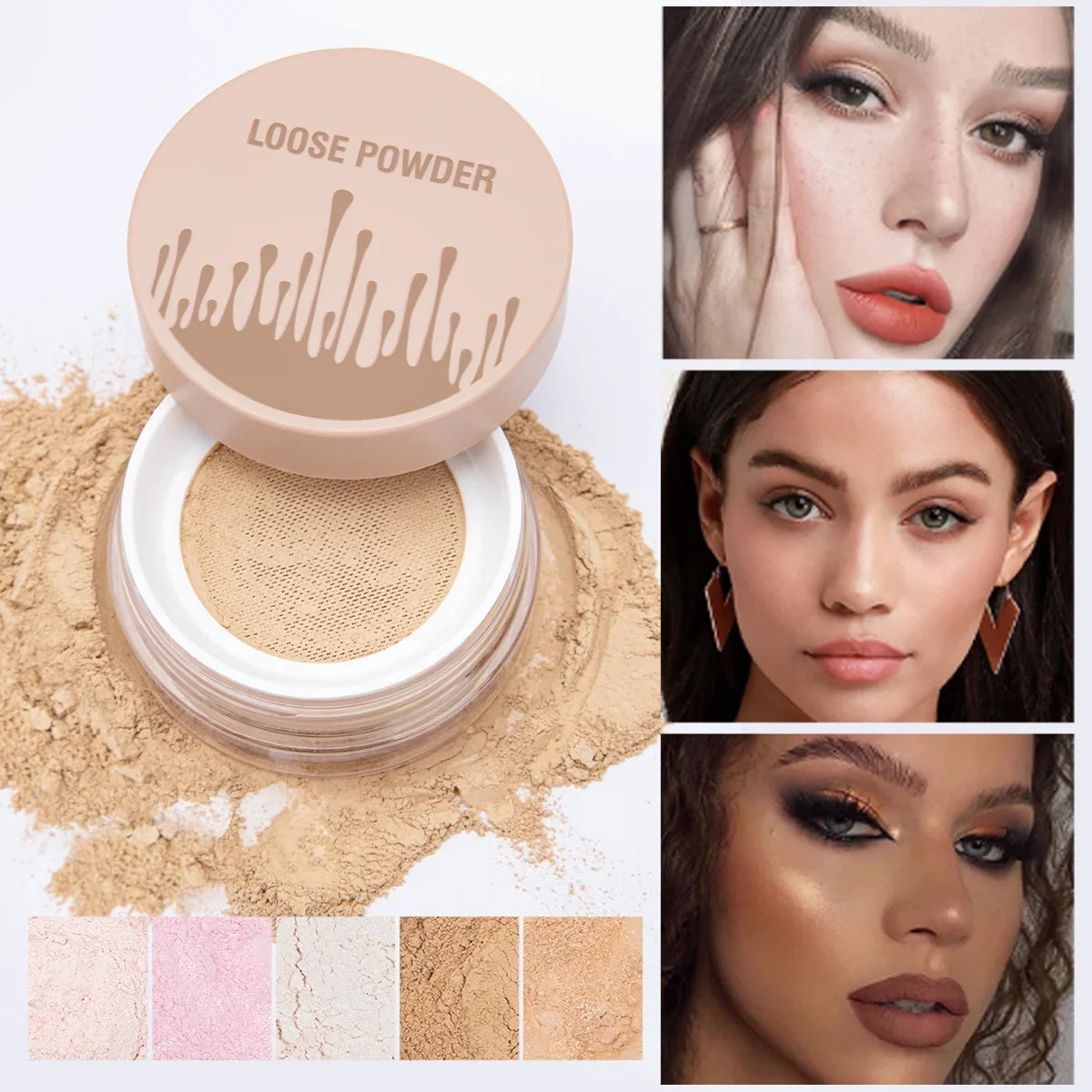 Hello Kiss Loose Setting Powder – 5 Shades, Matte Oil Control