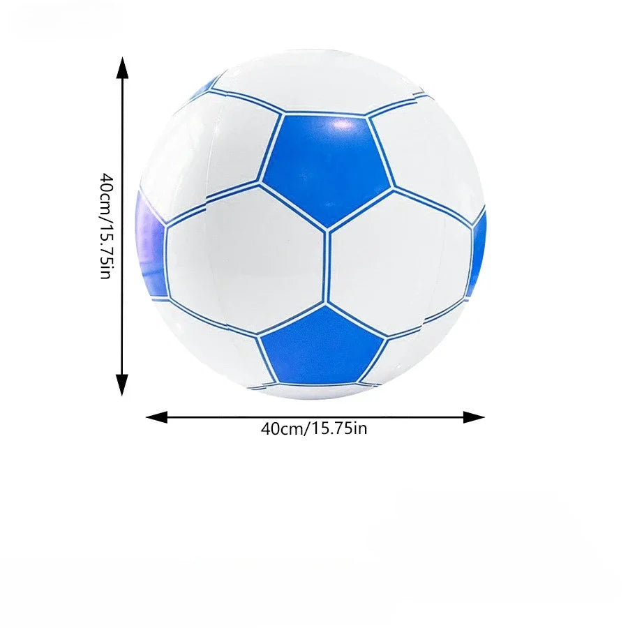 Large 4D Blue Soccer Foil Balloon Giant Round Film Birthday Gender