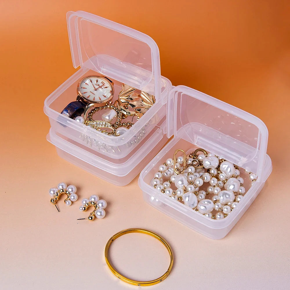 Transparent Flip Storage Box – PP Plastic for Jewelry & Beads
