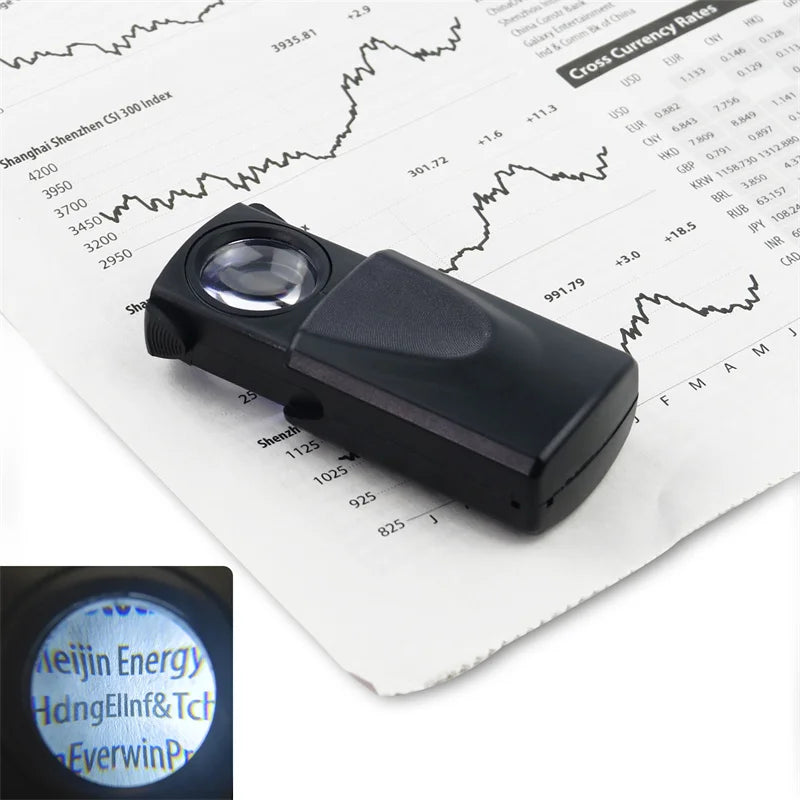 30X LED Pocket Loupe – Foldable Magnifier for Jewelry & Coins
