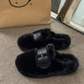 Women's Fluffy Wool Fur Slides – Warm Plush Winter Slippers