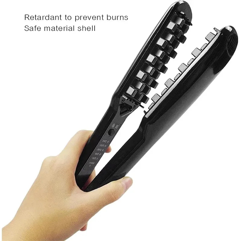 Ceramic Volumizing Hair Straightener & Crimping Iron | 5-Temp