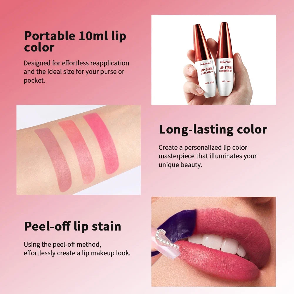 Lakerain Peel-Off Lip Stain – Waterproof Matte 3 Shades