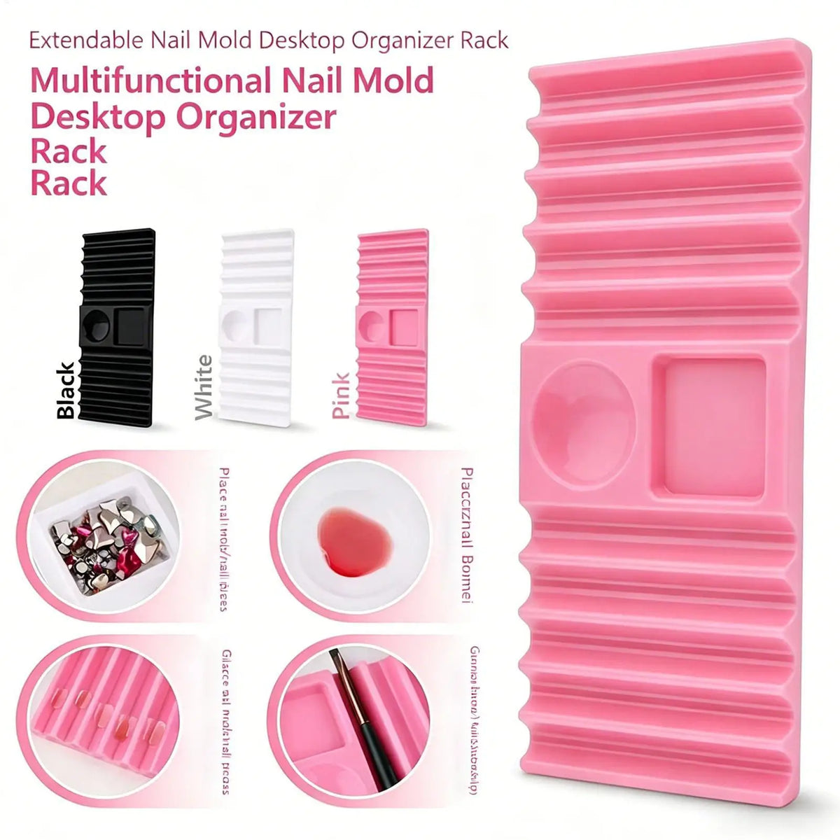 Nail Brush Holder – 10-Compartment Organizer & Color Palette