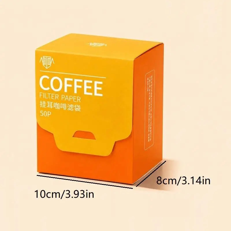Disposable Hanging Ear Coffee Filters | Food Grade Biodegradable 25/50 Pk