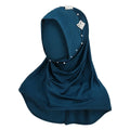 Women's Pearl Embellished Hijab Hat | Elastic Knit Base Cap