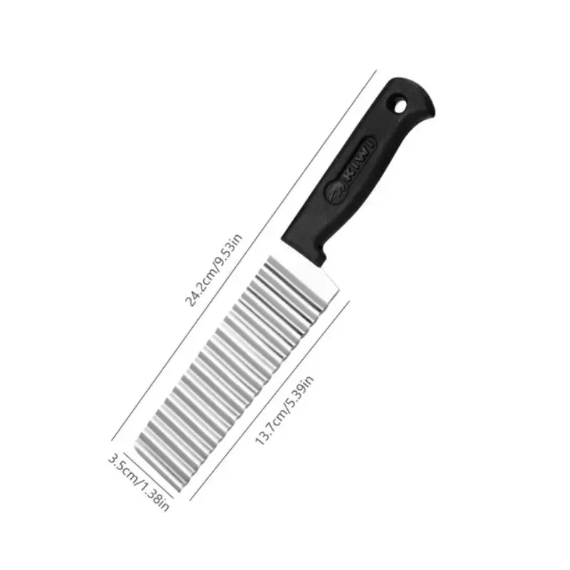 Stainless Steel Crinkle Cut Knife – Wavy Fry & Veggie Slicer
