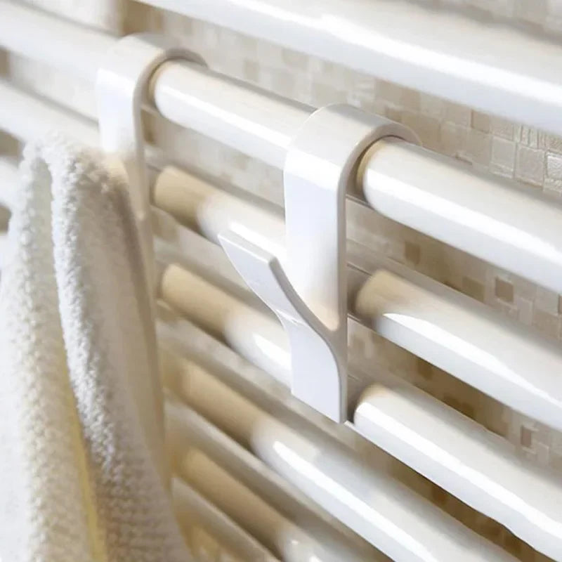 Clip-On Radiator Towel Rail Hooks – White Hangers 2–10 Pcs