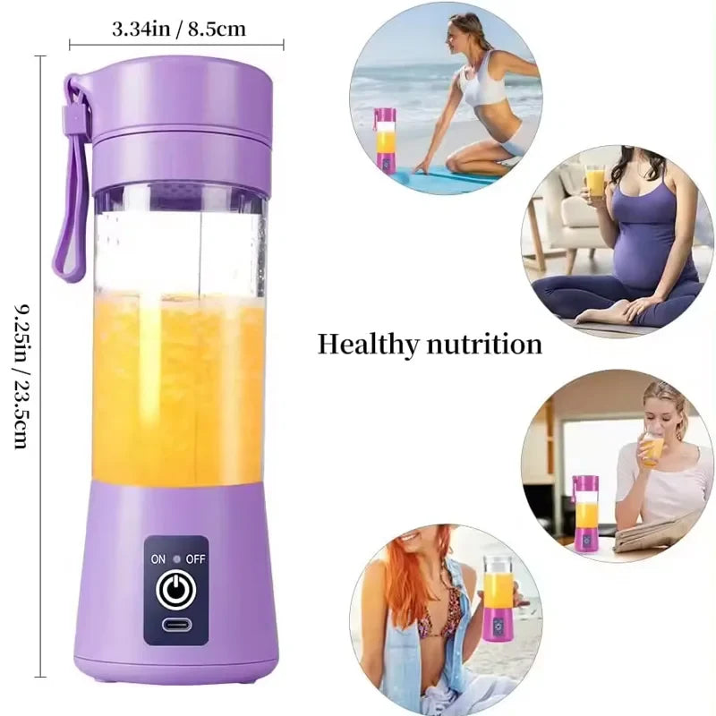 USB Rechargeable Portable Mini Blender – 6-Blade Juicer Cup