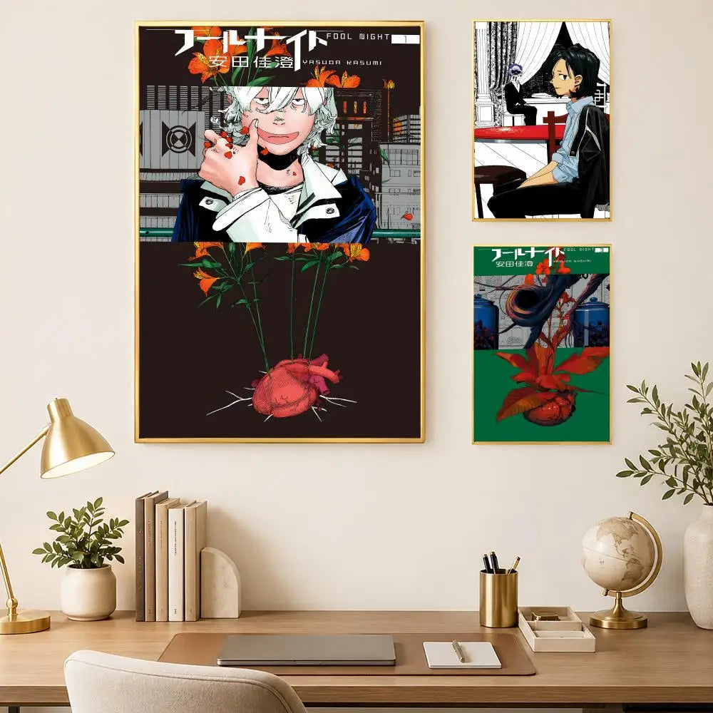Manga F-Fool Night Self-Stick HD Wall Art Poster | Waterproof