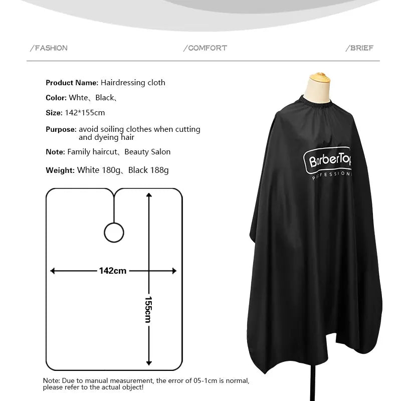 Waterproof Anti-Static Barber Cape | Adjustable Hairdressing Apron