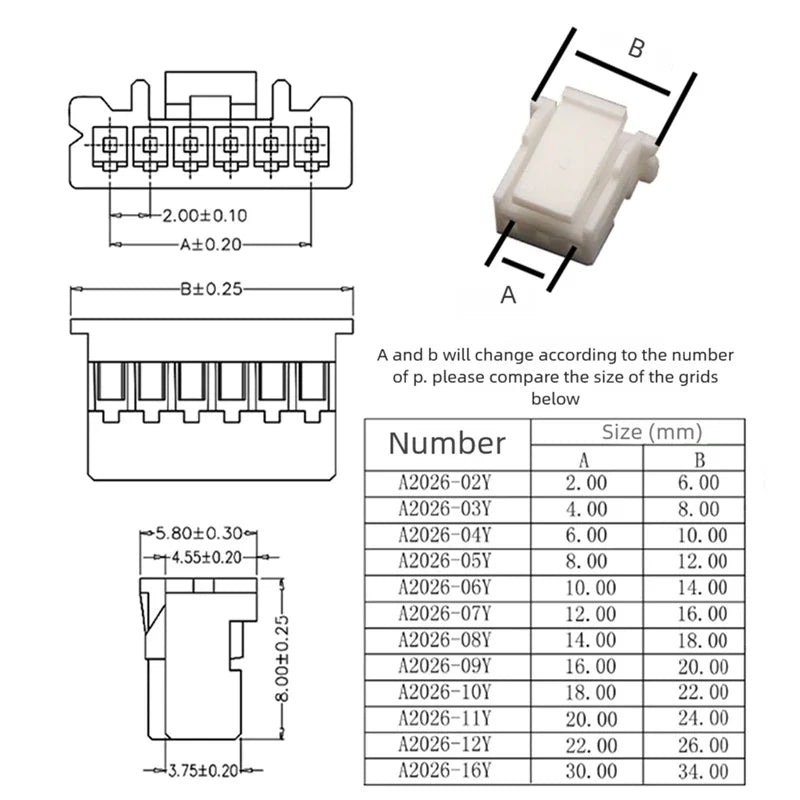 PA PAP Dupont Female Wire 2 3 4 5 6 7 8 9 10P PA2 0 26AWG Cable