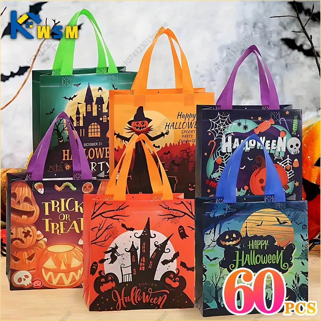 Halloween Trick or Treat Bags | Non-Woven Tote Gift Bags 1–60 PCS