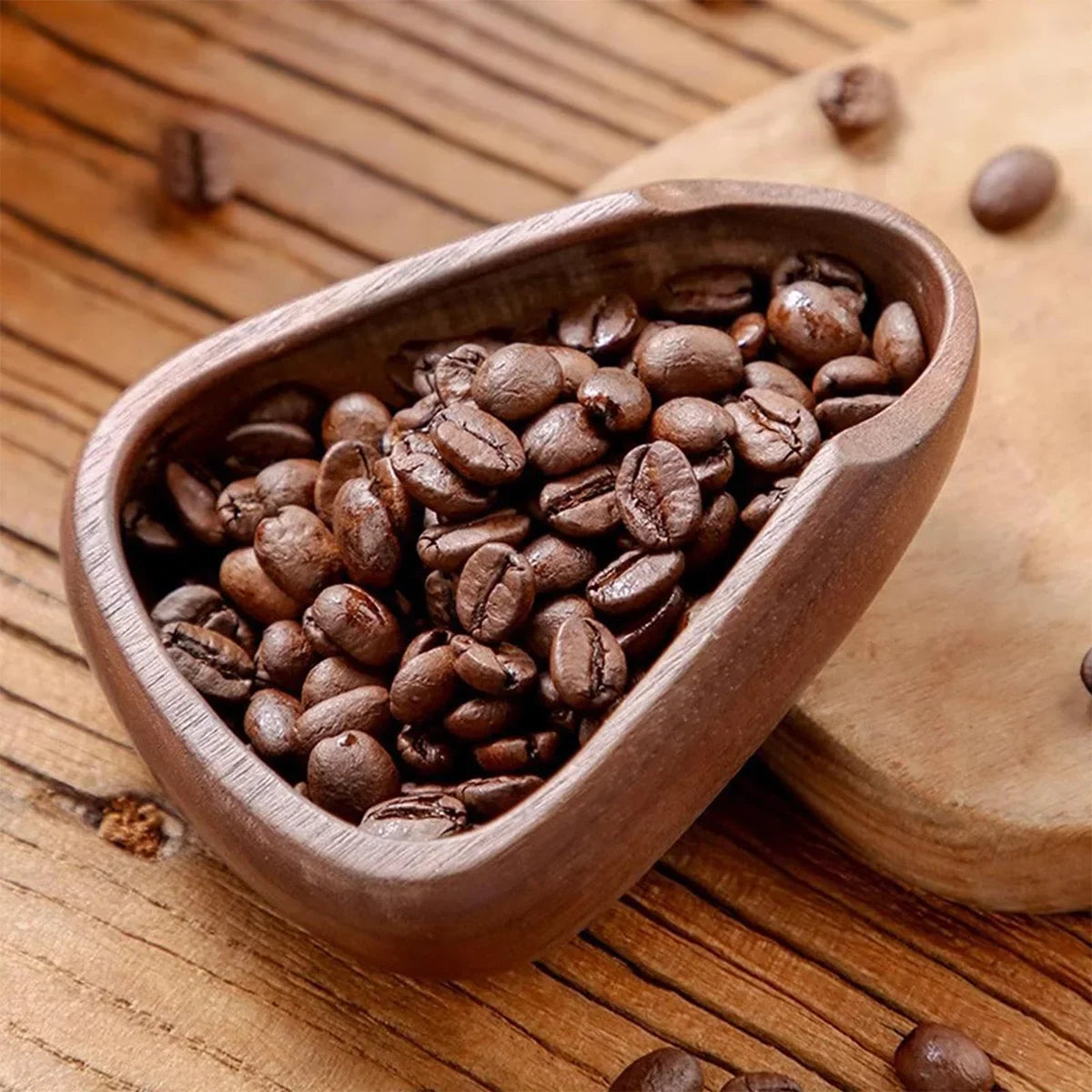 Wooden Coffee Bean Tray Sleek Black Sprayer Wood Dish Beans Perfect