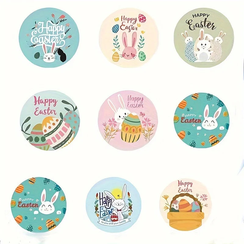 Easter Stickers 500–1000 Pcs | Egg & Bunny Self-Adhesive Rolls