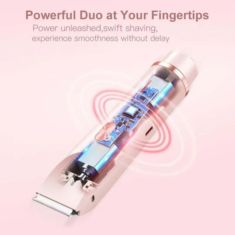 Women's 2-in-1 Electric Shaver & Bikini Trimmer | IPX7 Waterproof