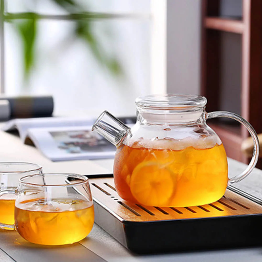 Borosilicate Glass Teapot 1L/1.6L – Heat-Resistant Clear Kettle