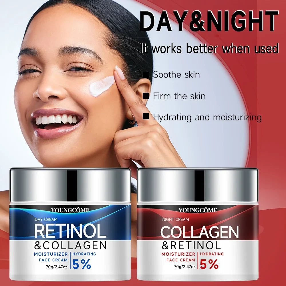 YOUNGCOME Collagen Retinol Face Cream Set – Hyaluronic Acid 2pc