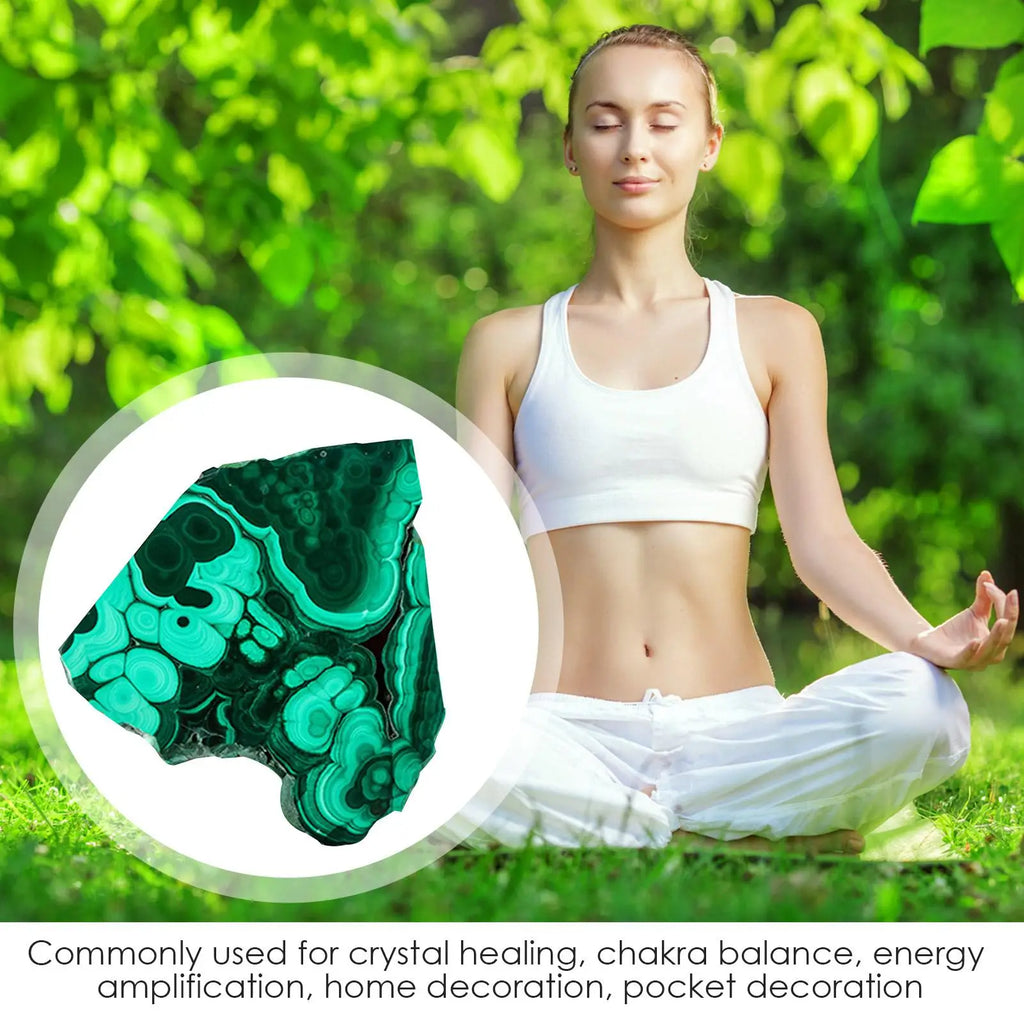 Natural Malachite Raw Stone Slice | Mineral Specimen & Décor