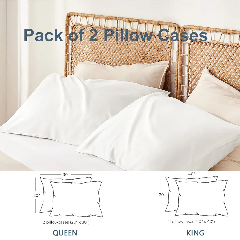 Battilo 2-Pack Microfiber Envelope Pillowcases Queen & King Size