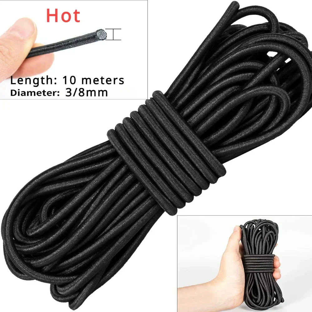 Black Elastic Bands 10M Polyester – Sewing DIY Craft Rope